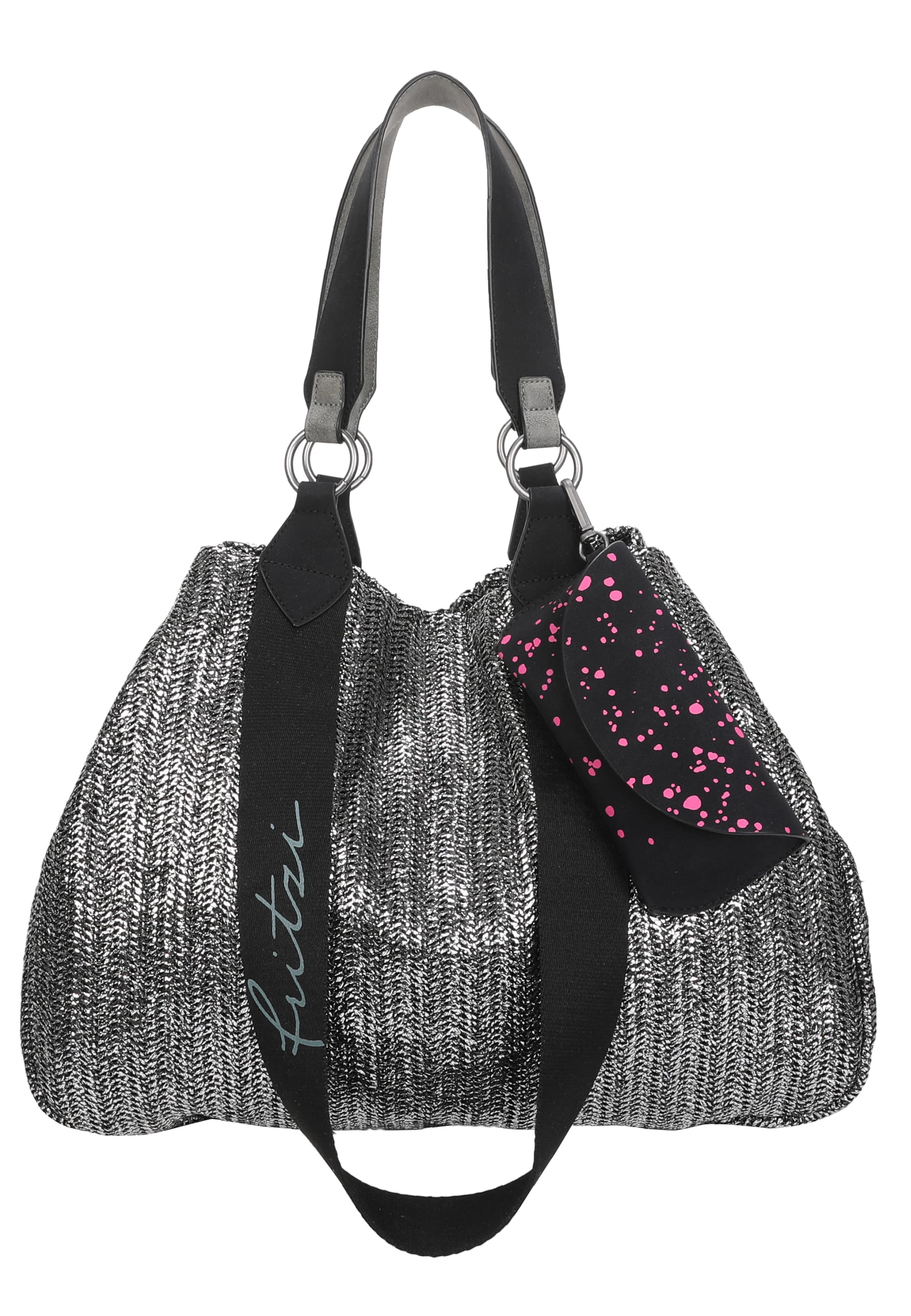 Fritzi aus Preußen Schultertasche 'Izzy' in Silber: Vorderseite