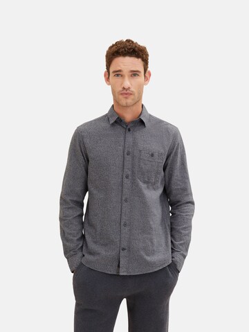 TOM TAILOR Regular fit Button Up Shirt in Grey: front