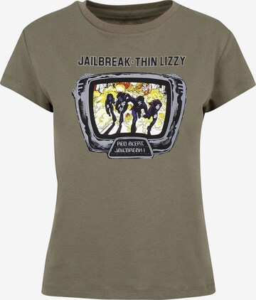 Merchcode Shirt 'Thin Lizzy - Jailbreak Box Tee' in Groen: voorkant