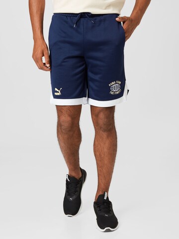 PUMA - regular Pantalón deportivo en azul: frente