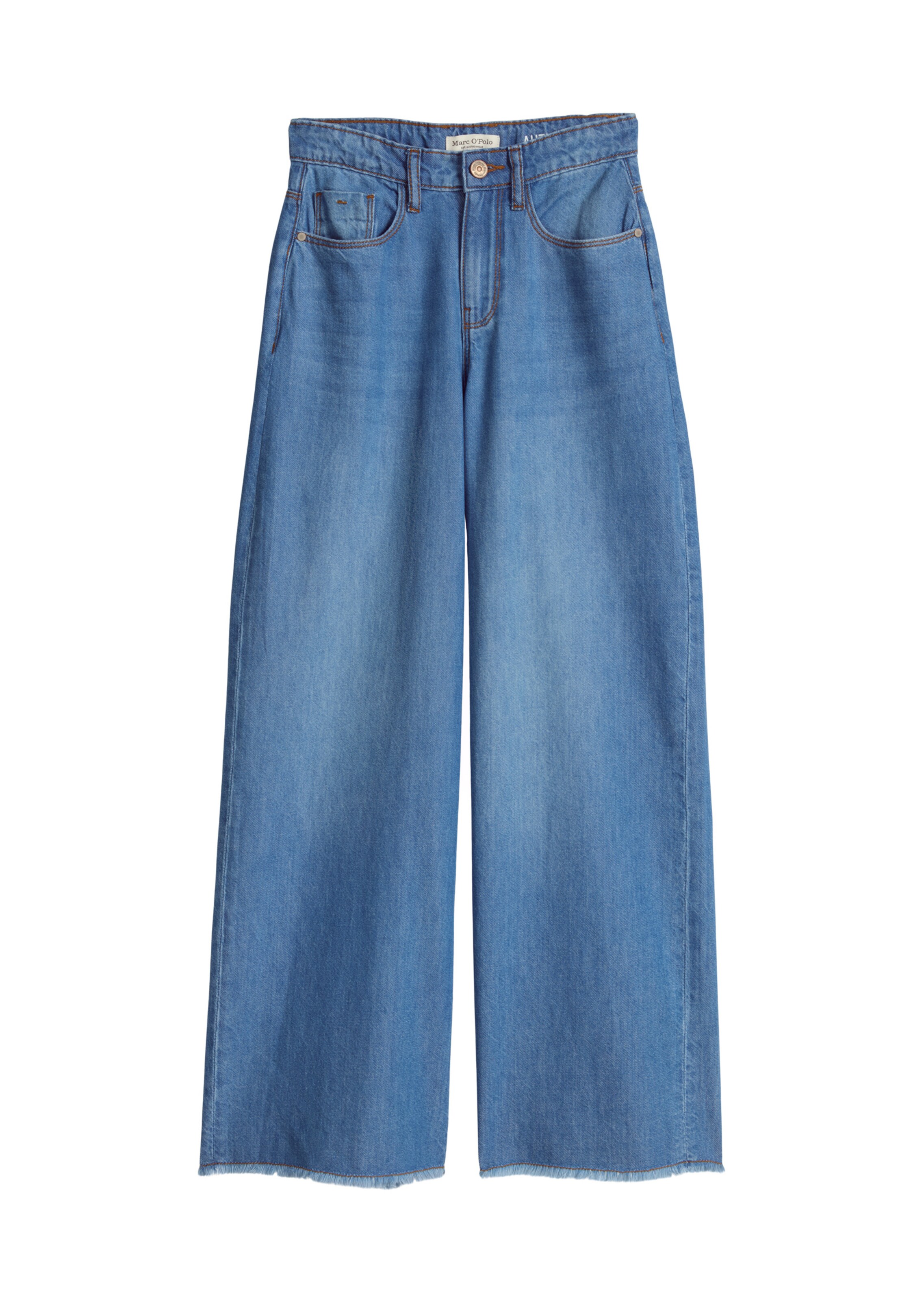 Marc O'Polo Wide leg Jeans in Blauw: voorkant