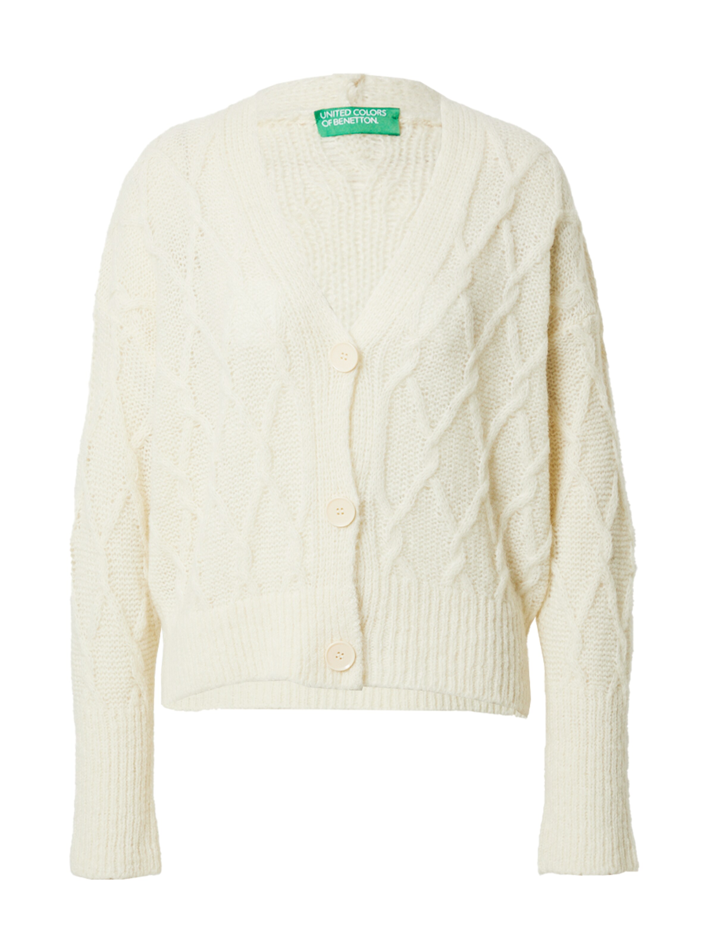 UNITED COLORS OF BENETTON Gebreid vest in Offwhite | ABOUT YOU