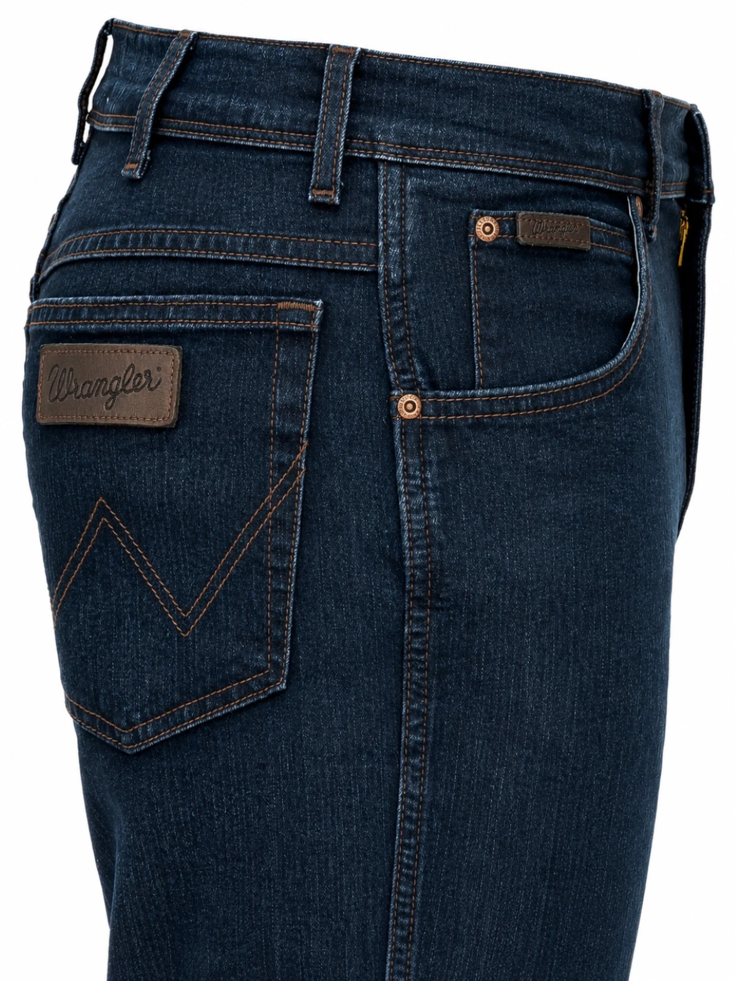 Regular Jean 'Wrangler Texas Herren-Stretchjeans Regular Fit Authentic Straight W12175001 Blue Black' WRANGLER en bleu