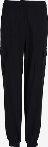 Calvin Klein Jeans - Tapered Calças cargo em preto: frente