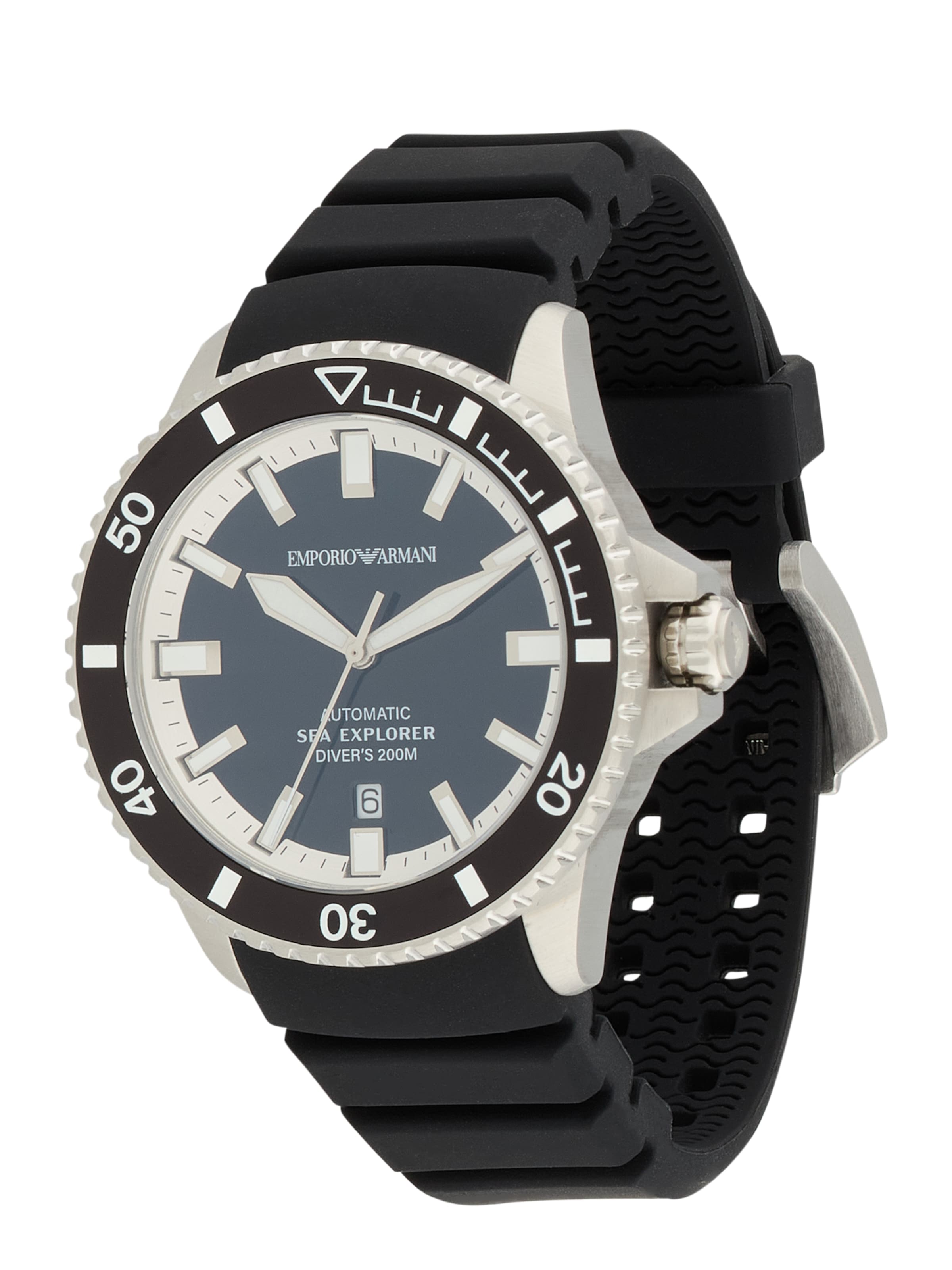 Emporio Armani Аналогов часовник в черно: отпред