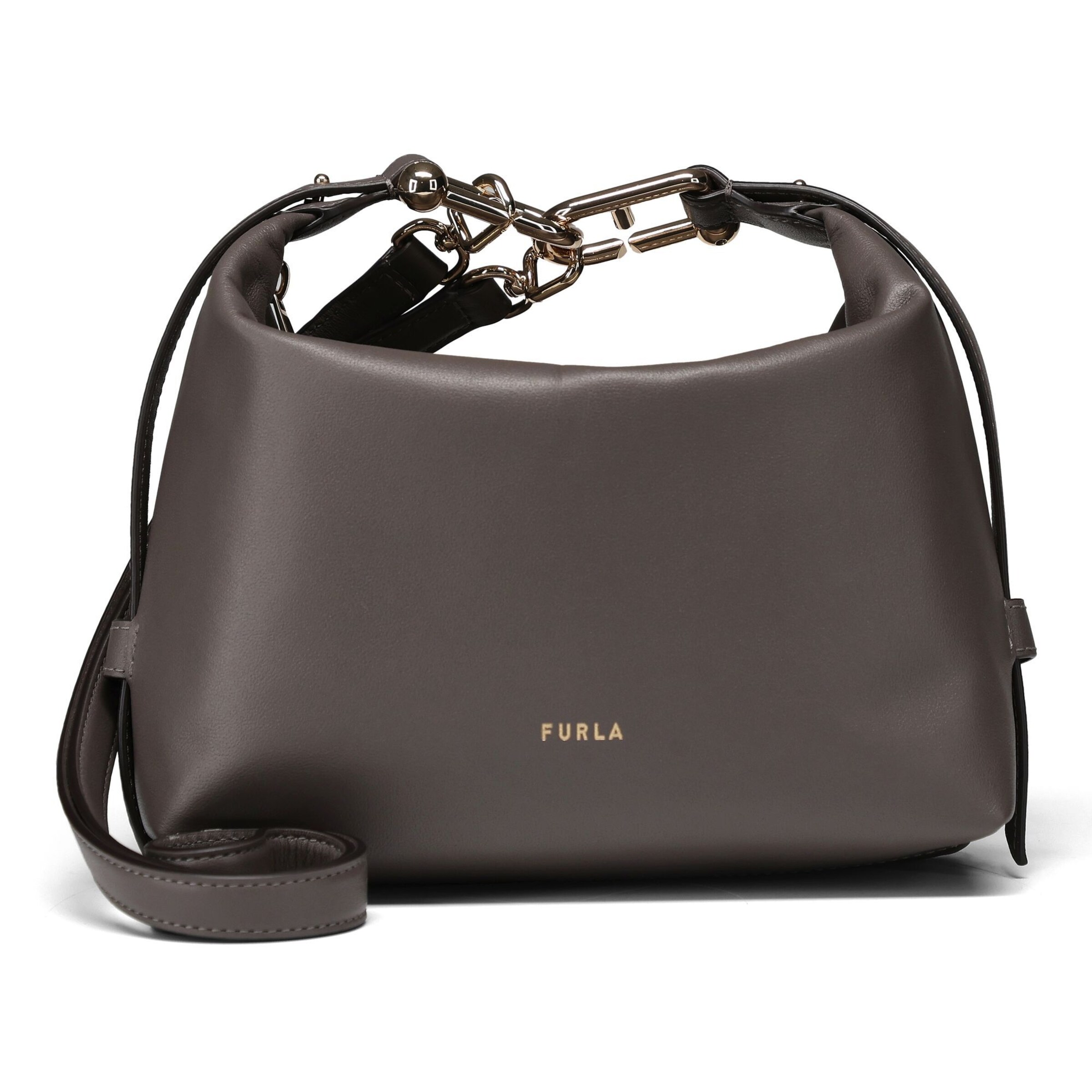 FURLA Schultertasche 'Tonie' in Grau: Vorderseite