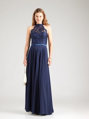 mascara - Vestido de noche en azul: frente
