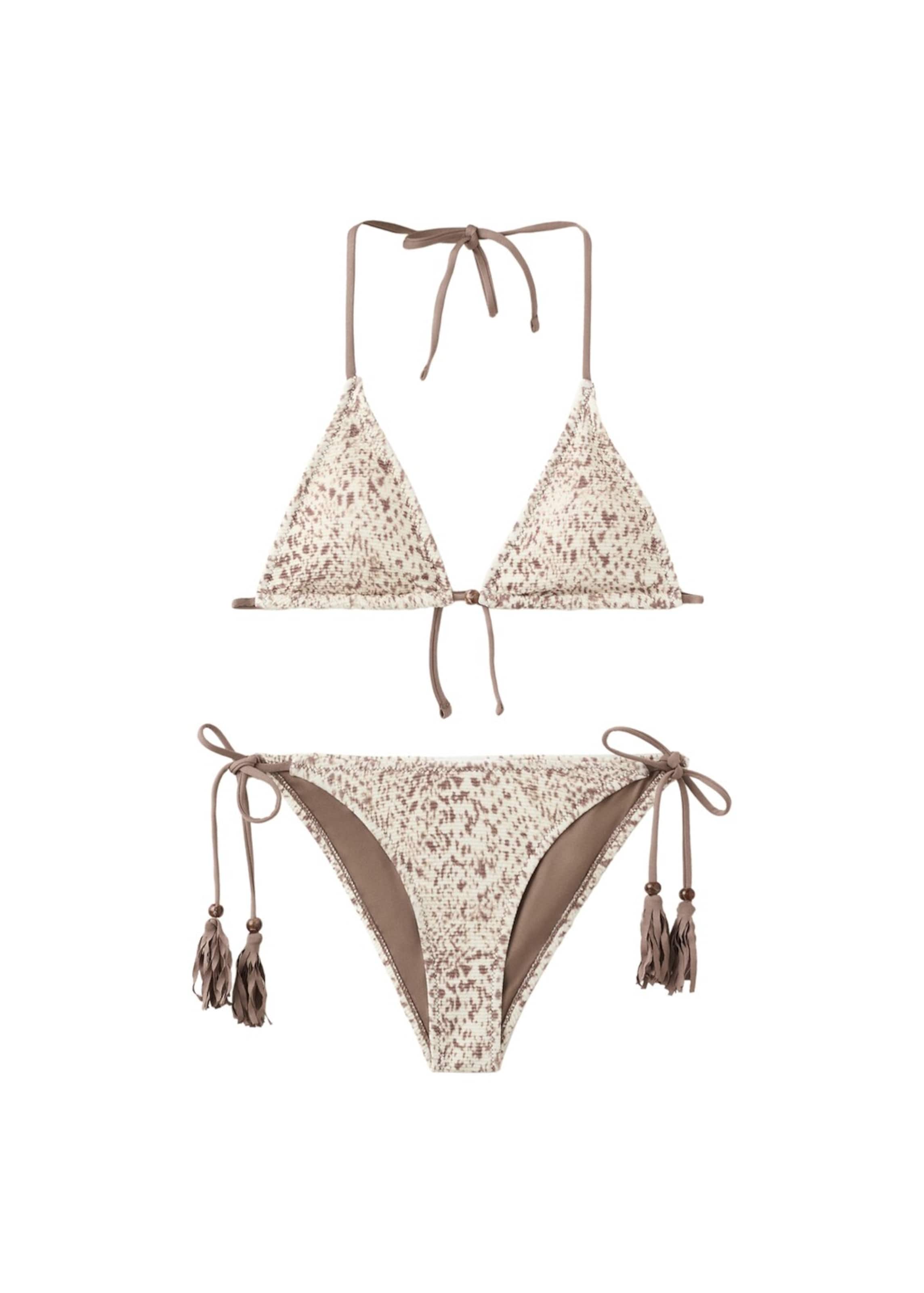 MANGO TEEN Triangle Bikini 'Carlota' in Brown: front