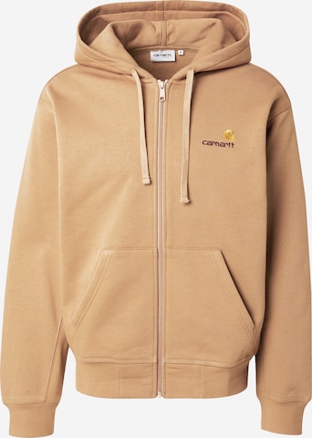 Carhartt WIP Кофта на молнии в Коричневый: спереди