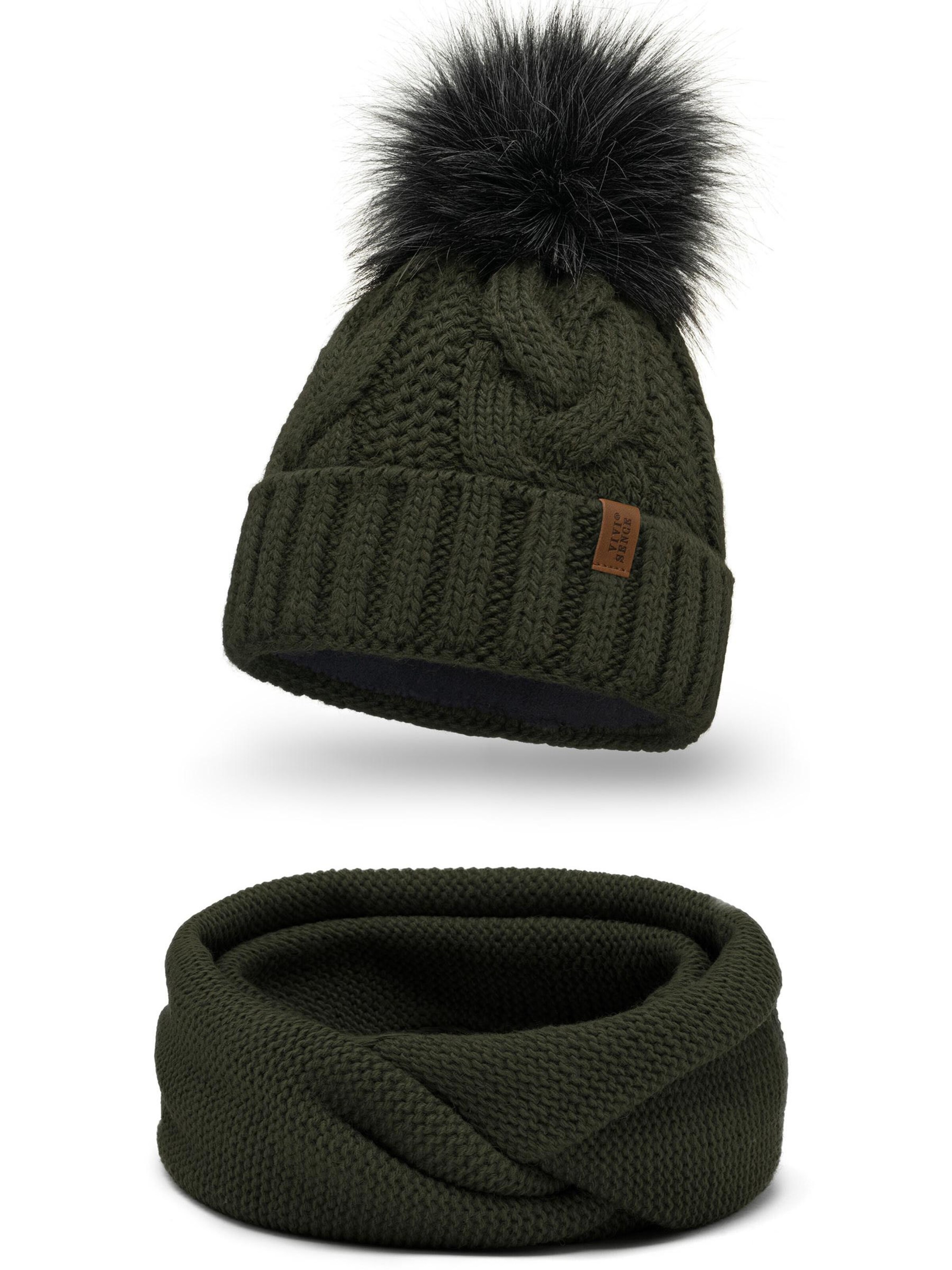 Vivisence Beanie '7014 Set' in Green: front