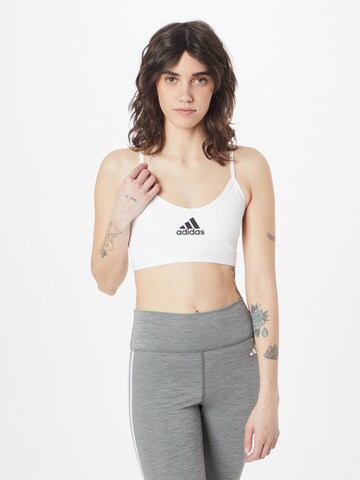 ADIDAS SPORTSWEAR Bralette Sports Bra 'Aeroreact Light-Support' in White: front