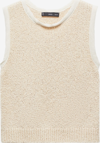 MANGO Gebreide top 'BALI' in Beige: voorkant