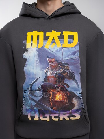 MAD TIGERS Sweatshirt 'Dark Oceans' in Grey