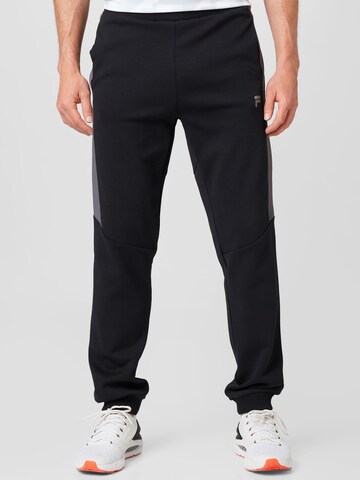 FILA Tapered Workout Pants in Black: front