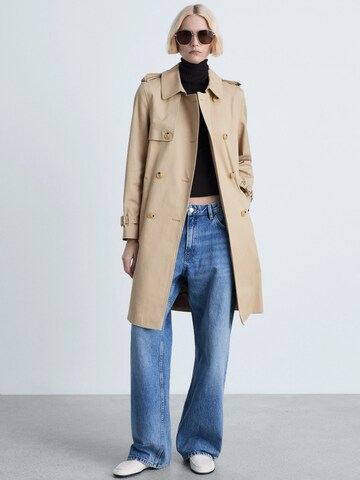 MANGO Between-seasons coat 'Polana' in Beige: front