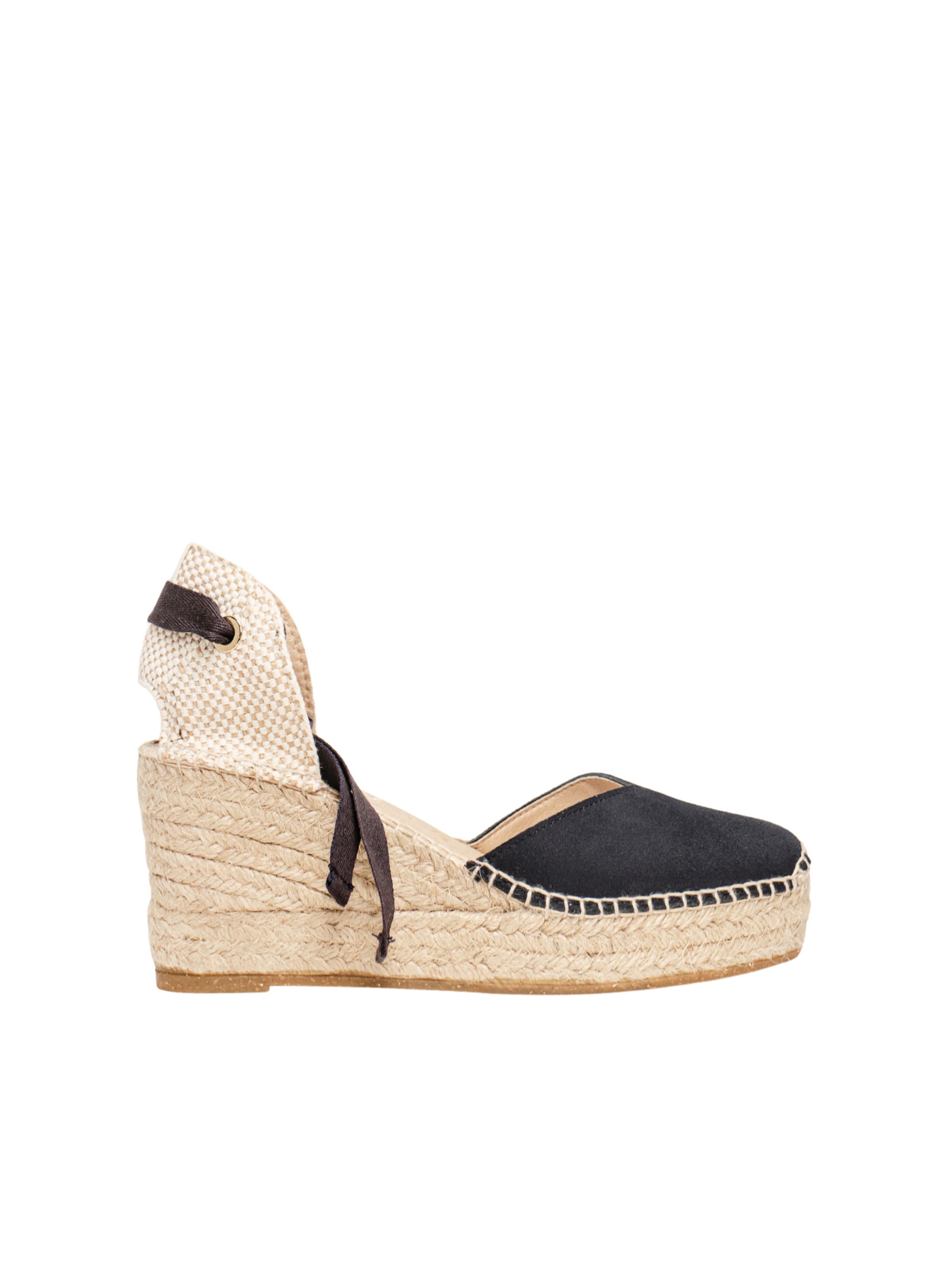 Sandalo 'Alpargata Cuña 8 cm' di Alhamas in blu: frontale