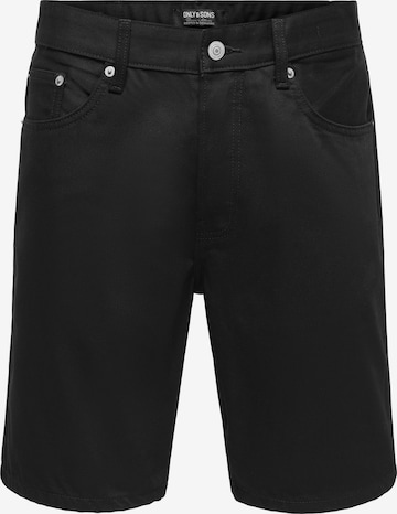 Only & Sons Regular Farkut 'ONSEdge' värissä musta: etupuoli