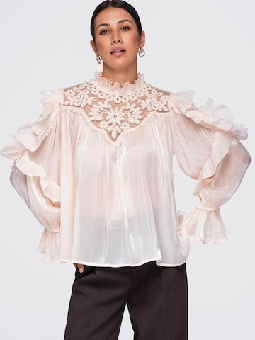Ombre Blouse in Beige