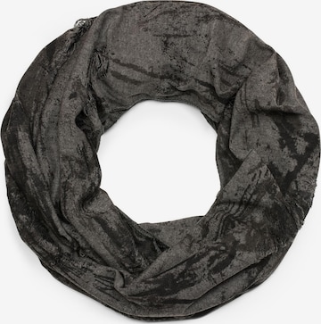 styleBREAKER Schlauchschal 'Gemusterter Loop Schal im Destroyed used Look' in Grau: Vorderseite
