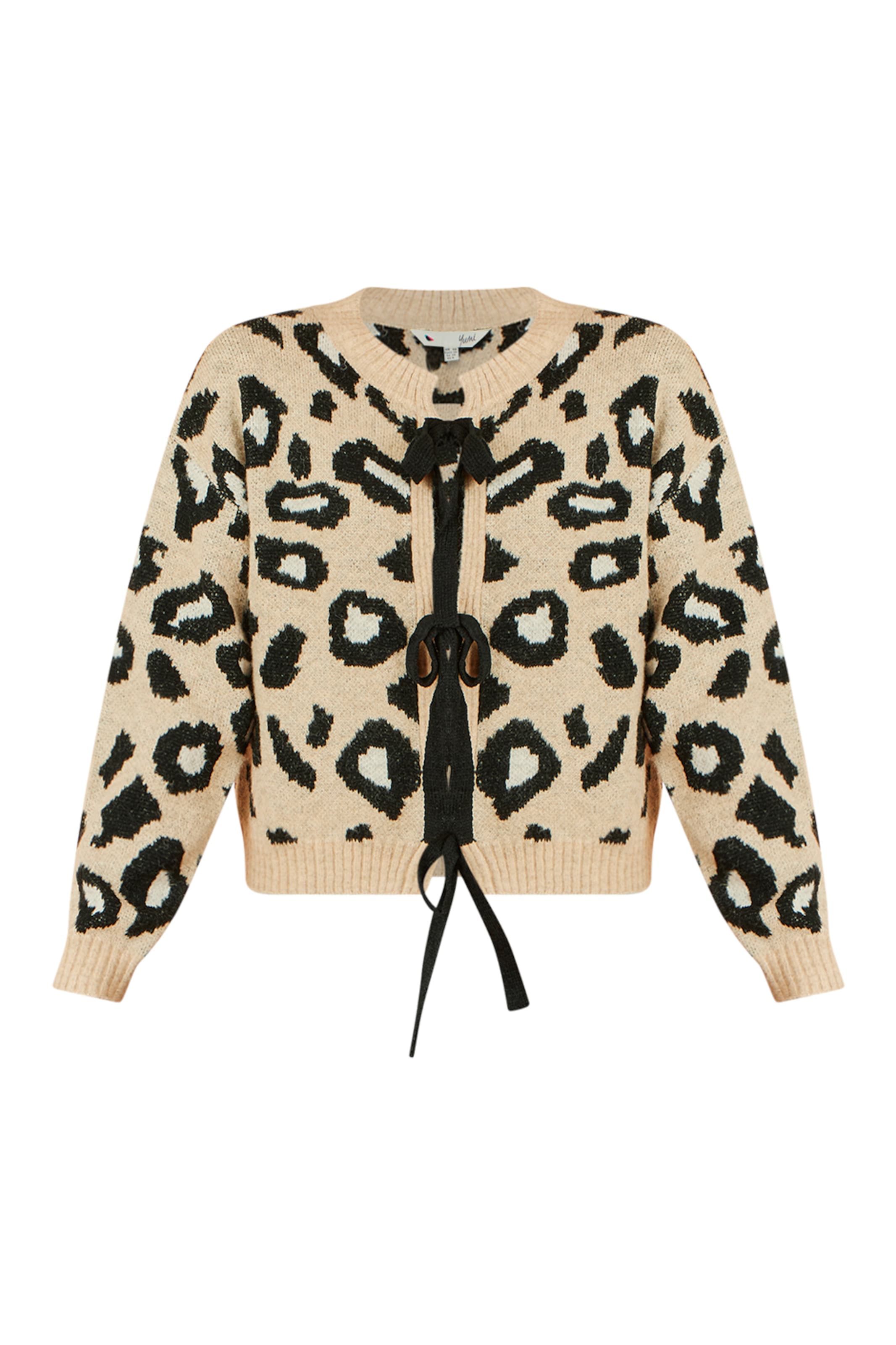 Yumi Knit Cardigan in Beige: front