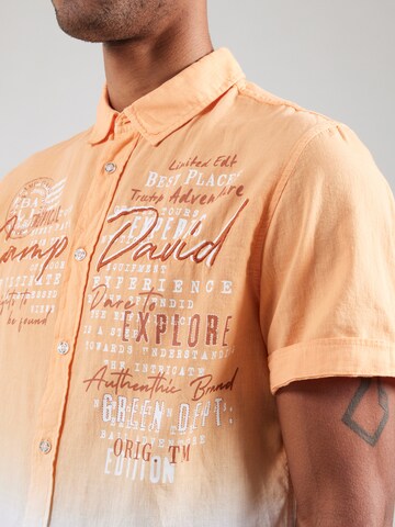 CAMP DAVID Regular fit Button Up Shirt in Orange