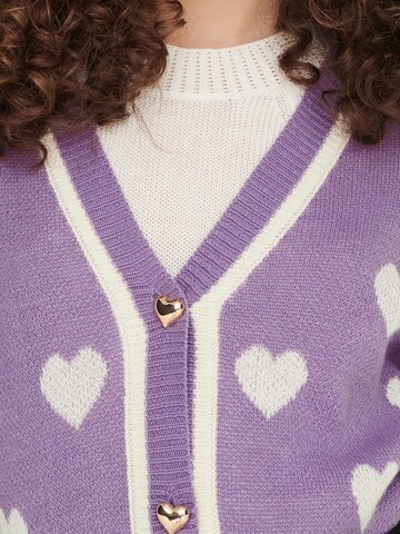 JDY Knit cardigan 'Romance' in Purple