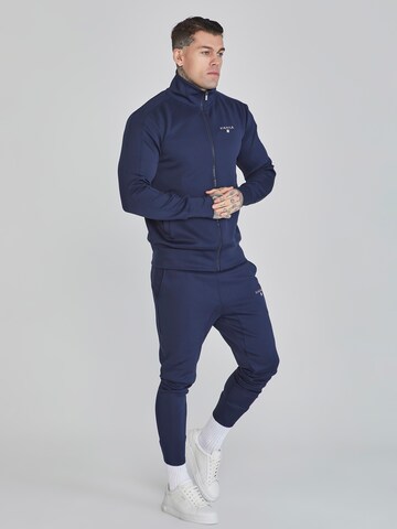 SikSilk Sweatvest 'Essentials Poly' in Blauw
