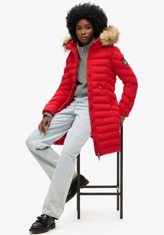 Superdry Winter Coat 'Fuji' in Red