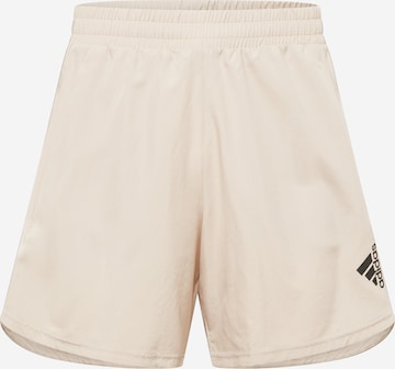 ADIDAS SPORTSWEAR Workout Pants 'Aeroready Designed For Movement' in Beige: front