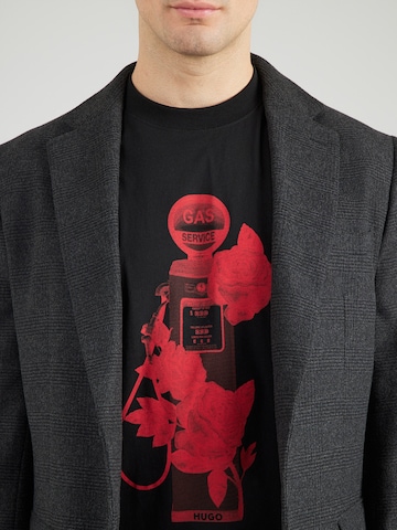 HUGO Тениска 'Dikerd' в черно