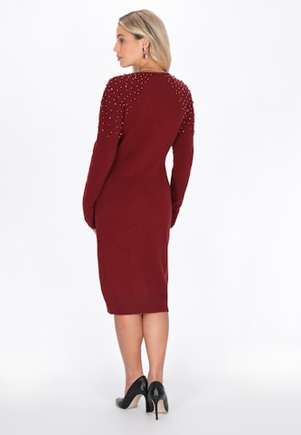faina Knit dress in Red