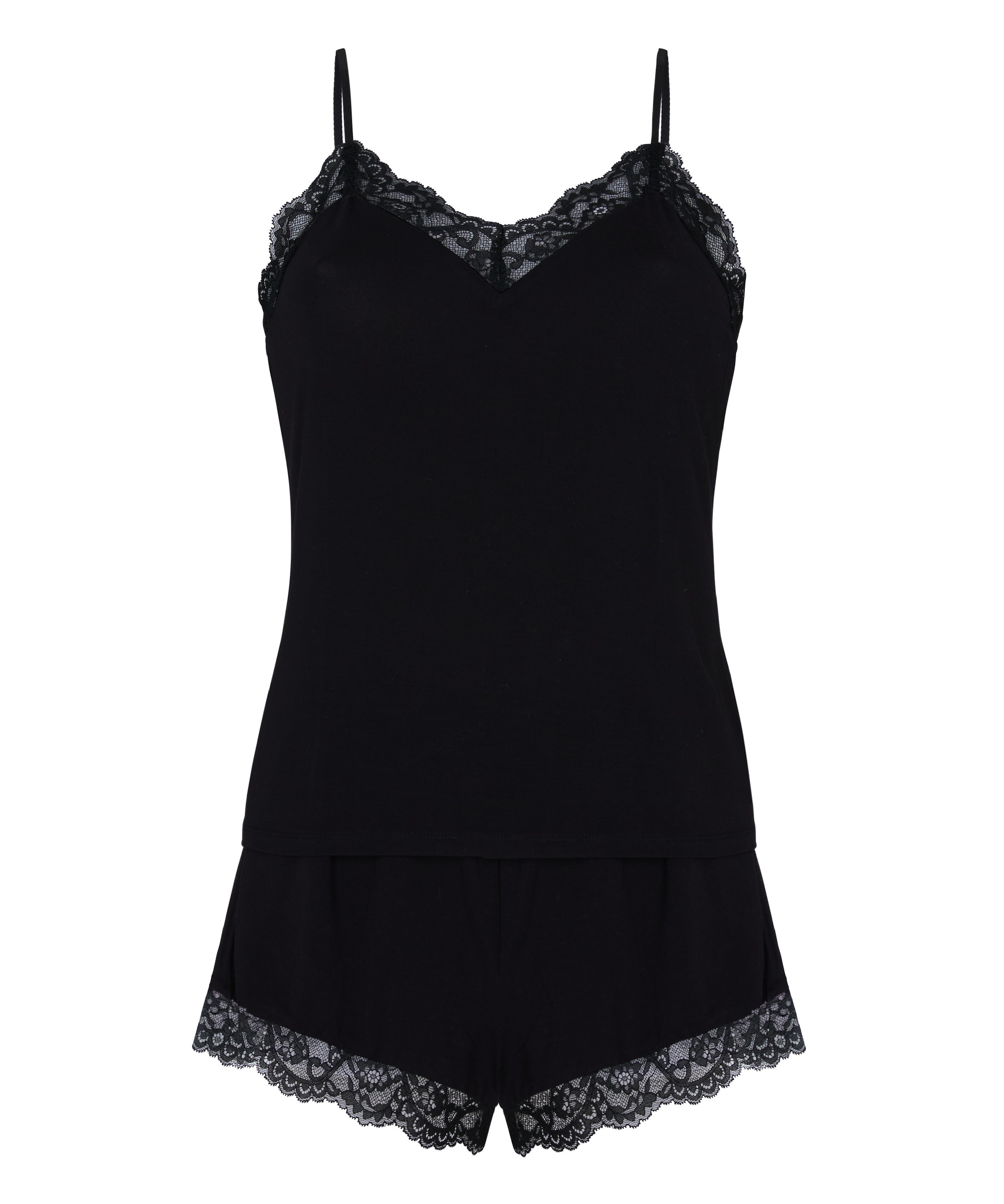 Hunkemöller Pyjama 'Nana' en XS en noir, Vue avec produit