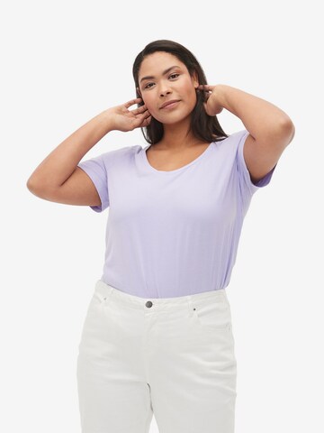 T-shirt Zizzi en violet : devant