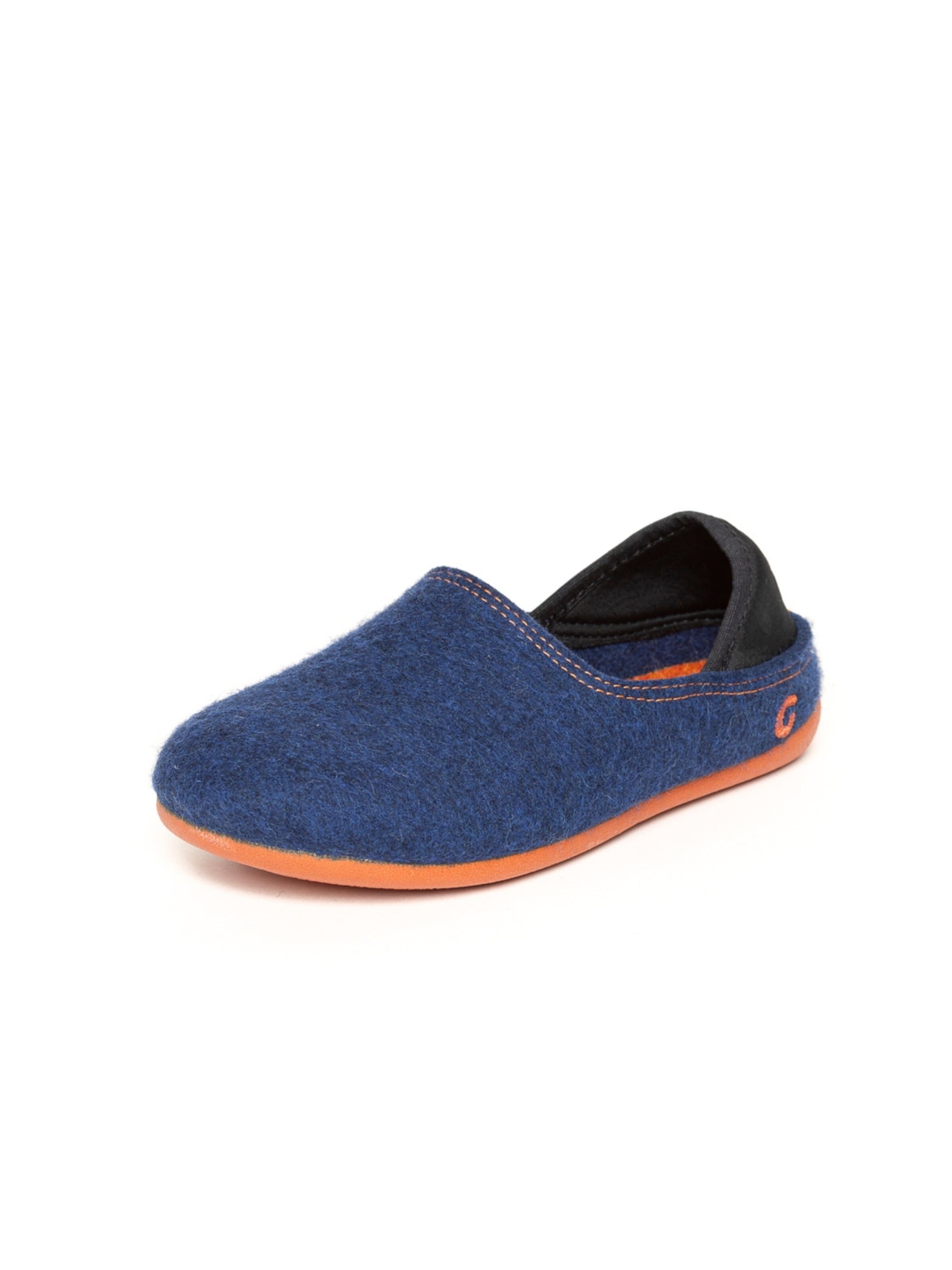 Gottstein Slippers 'Filzpantoffel Wool Slip-On Kids' in Blue: front