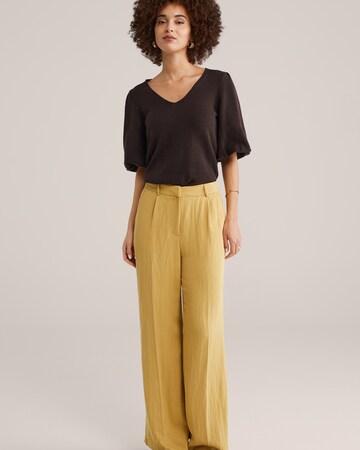 Loosefit Pantalon à plis WE Fashion en jaune