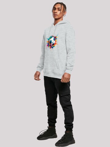 F4NT4STIC Hoodie 'Bunte Fußball Grafik' in Grau