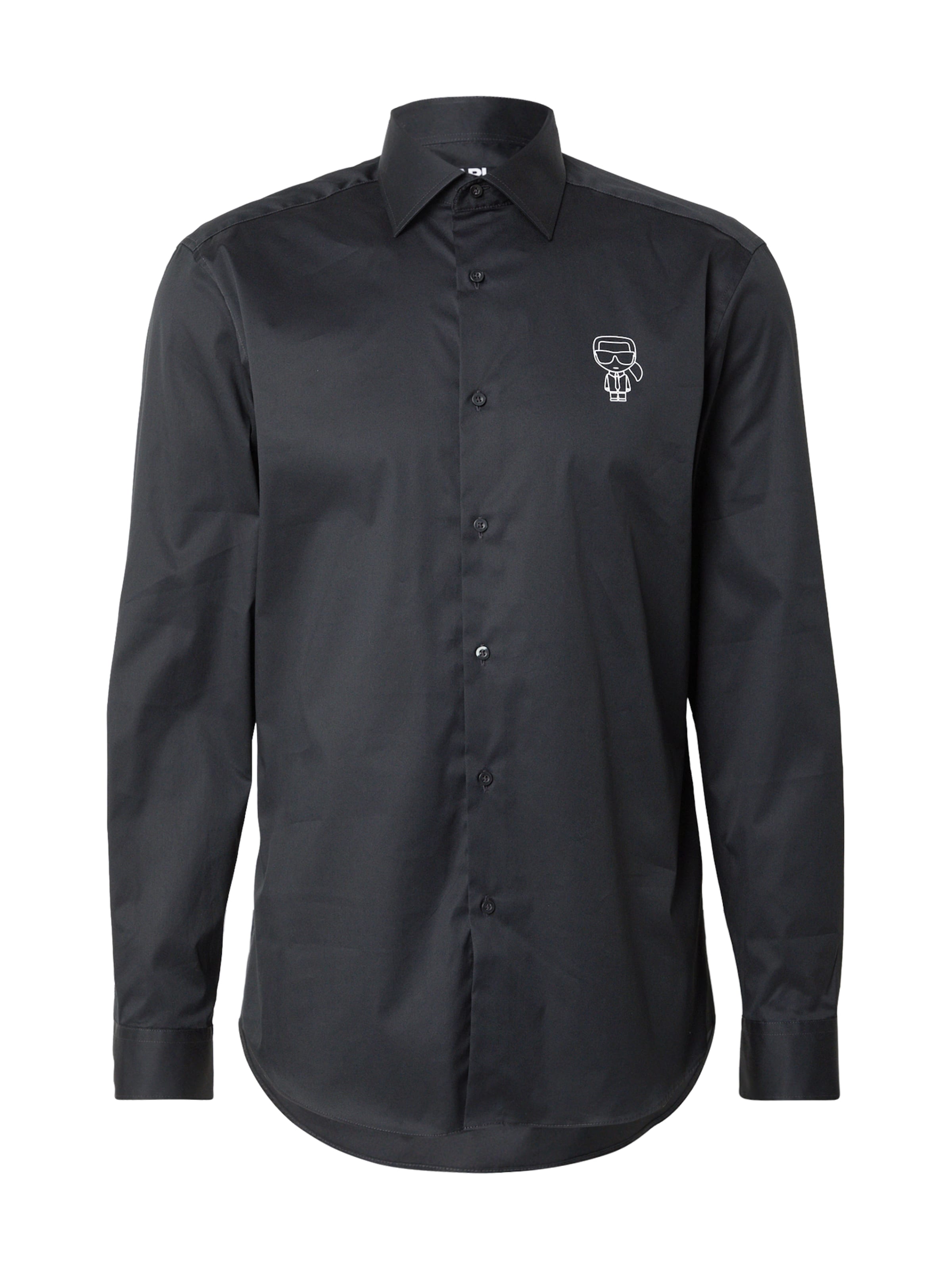 Karl Lagerfeld - Ajuste regular Camisa en negro: frente