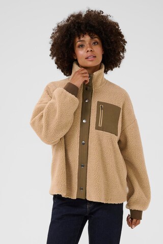 CULTURE Fleece jacket 'Tally' in Beige: front