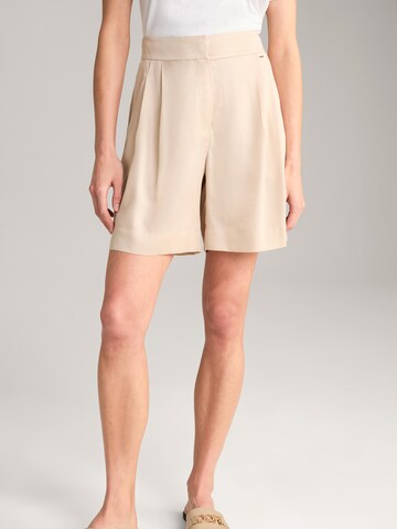 JOOP! Loose fit Pleat-Front Pants in Beige: front