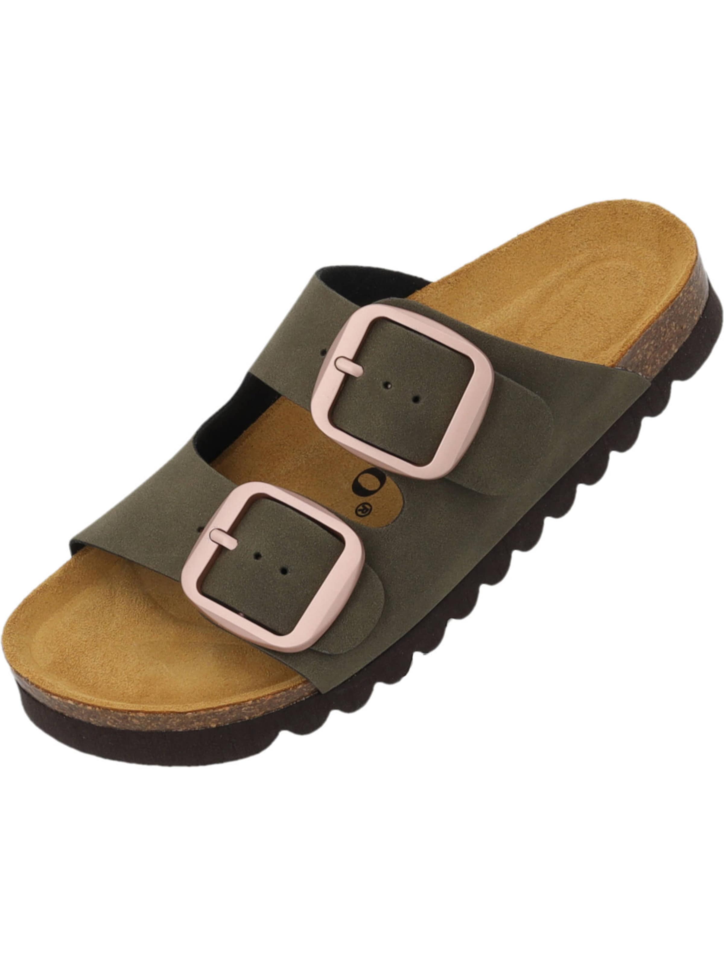 Palado Pantolette 'Korfu' in Grün: Vorderseite