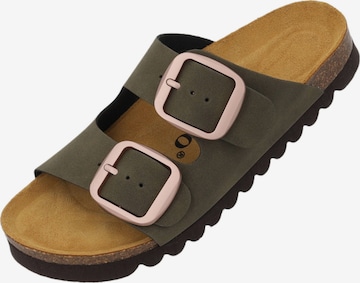 Palado Pantolette 'Korfu' in Grün: Vorderseite