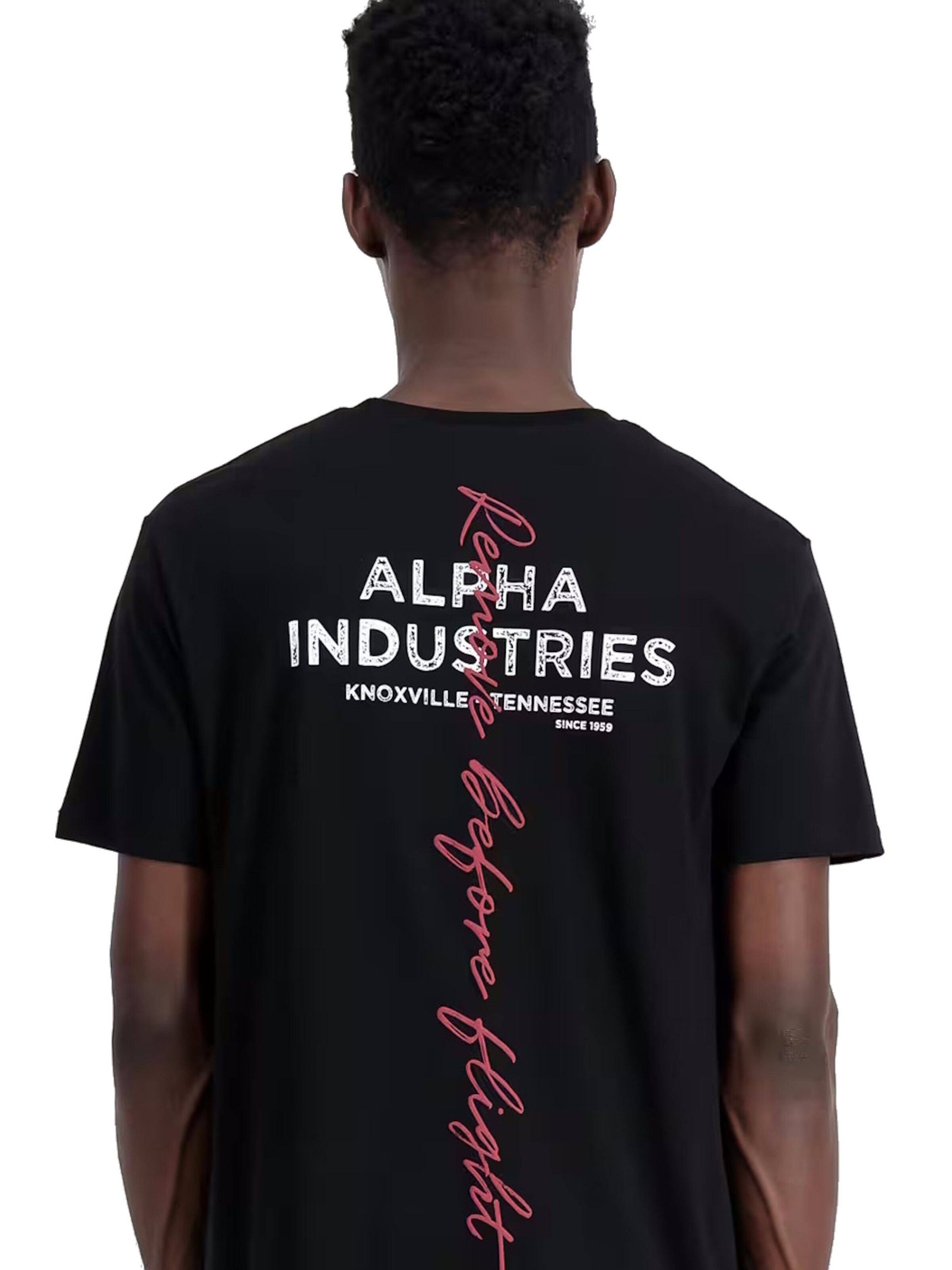 ALPHA INDUSTRIES T-Shirt 'Signature' in Schwarz