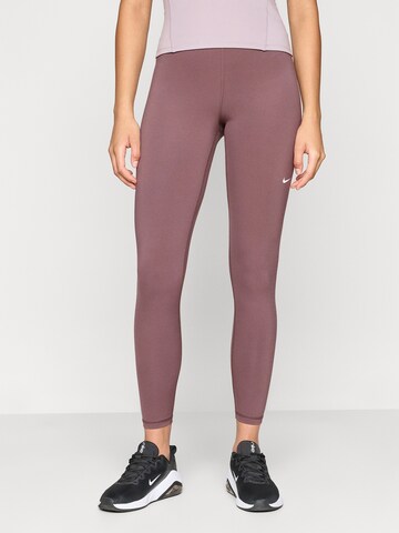 NIKE Skinny Sportbroek in Lila: voorkant