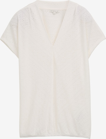 Tricou de la TOM TAILOR pe alb: față