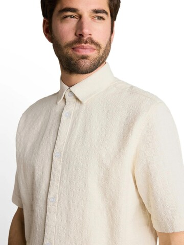 TOM TAILOR Comfort fit Button Up Shirt in Beige