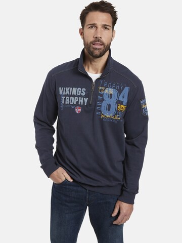 Jan Vanderstorm Sweatshirt ' Thoralf ' in Blauw: voorkant