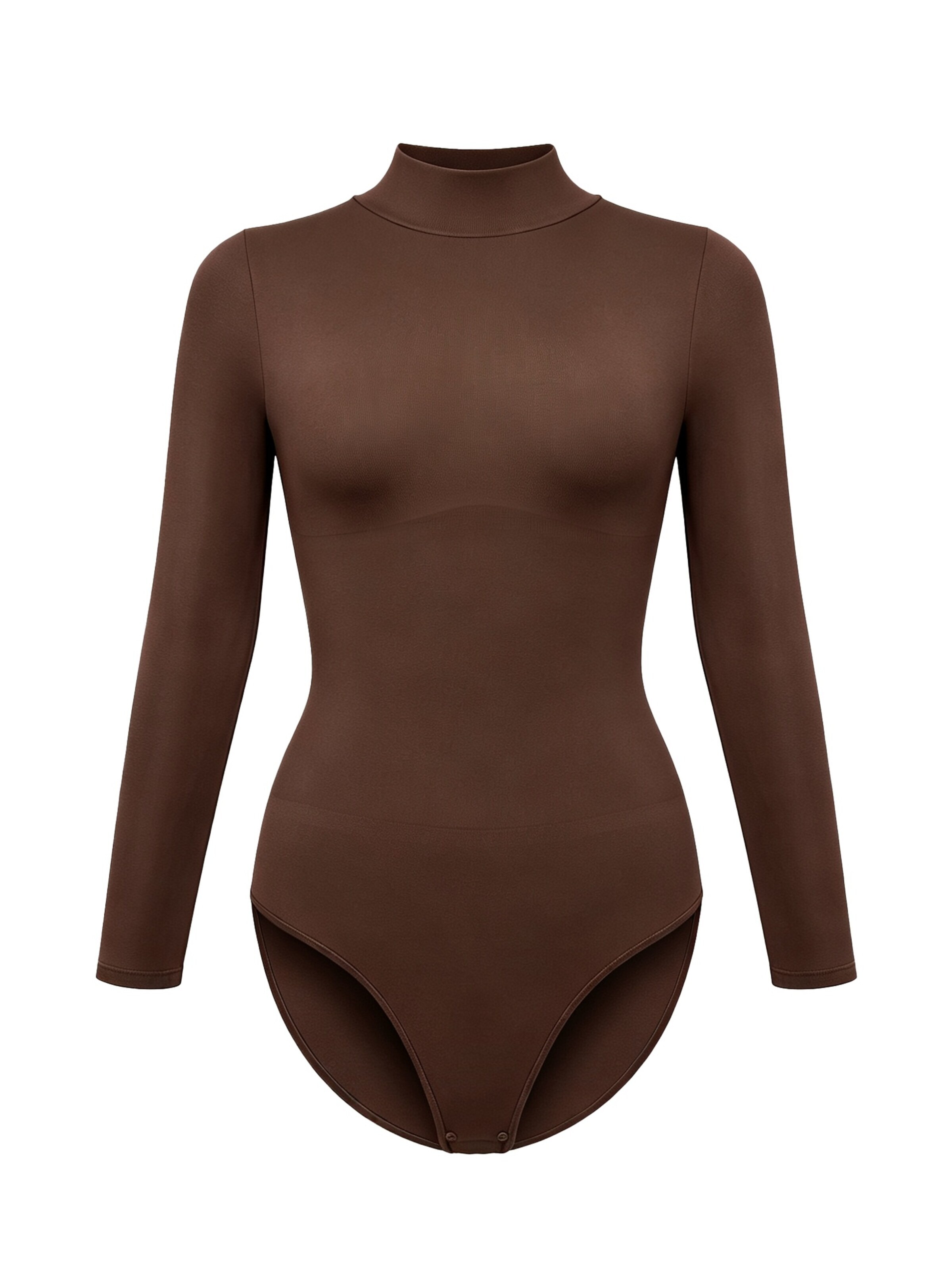 cfab Shaping bodysuit 'Clean Longsleeve Turtleneck Sculpting Bodysuit with Slip' in Brown: front