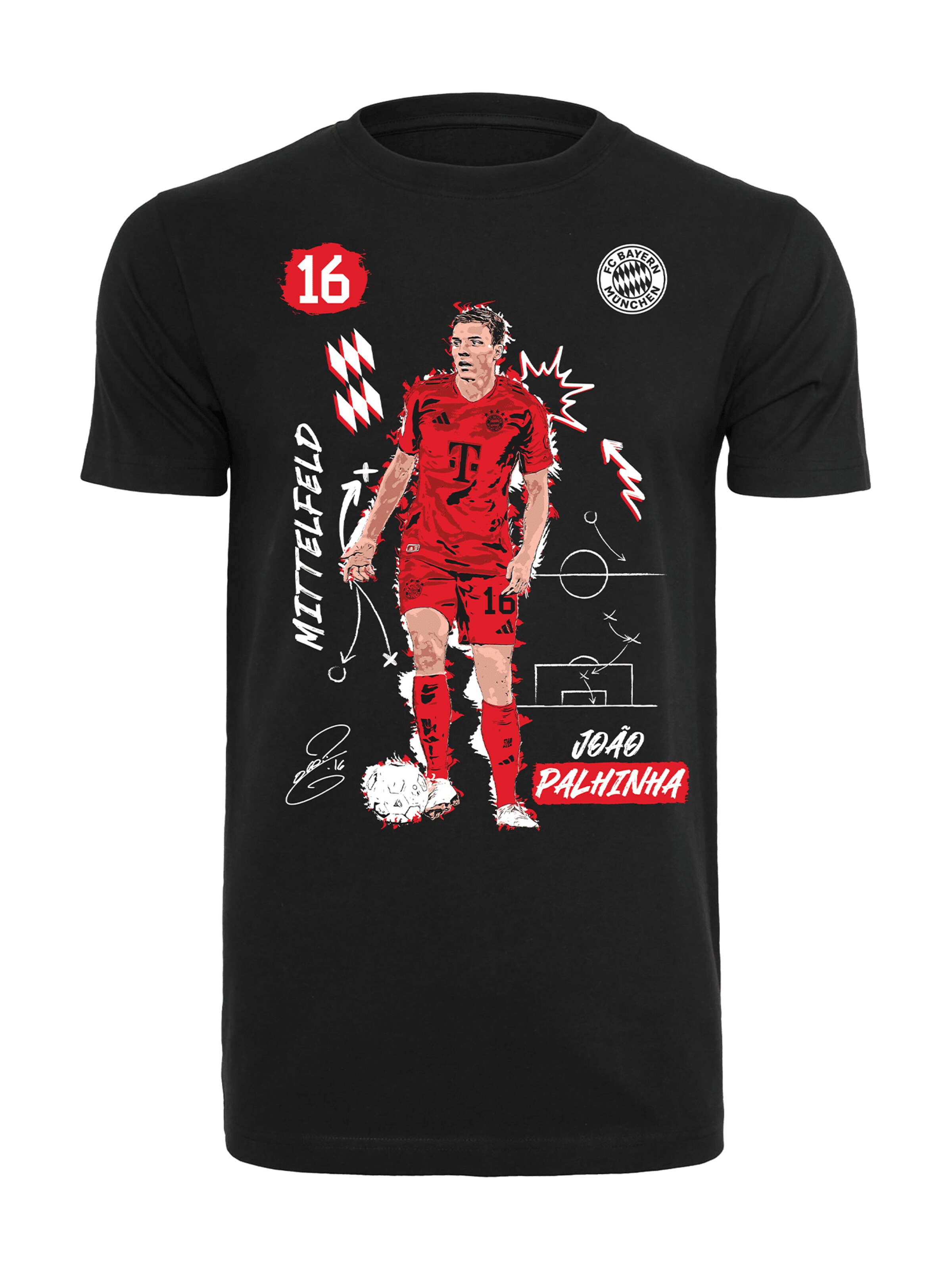 FC BAYERN MÜNCHEN Shirt 'Palhinha' in bright red / Black / White, Item view