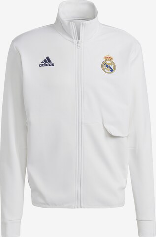 Veste de survêtement 'Real Madrid Anthem' ADIDAS SPORTSWEAR en blanc : devant