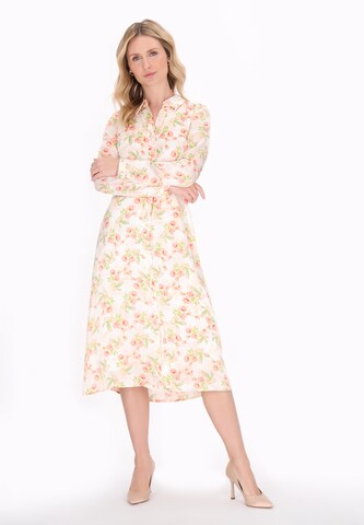 Usha Платье-рубашка 'Fashion Look' в Белый
